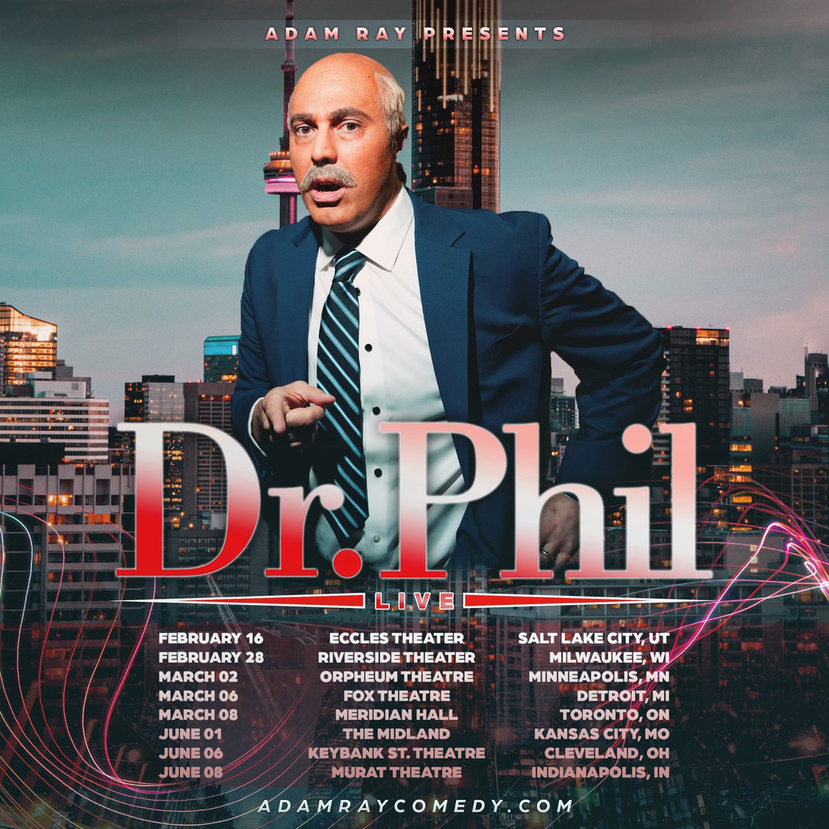 adamraycomedy's tweet photo. BIG ANNOUNCEMENT!!!
🚨More DR. PHIL LIVE shows added 🚨  
Visit https://t.co/mptIMBKItn for tour dates &amp; to sign up for the presale code and ticket drop notifications!!🤘 https://t.co/kkyQQjDD8j