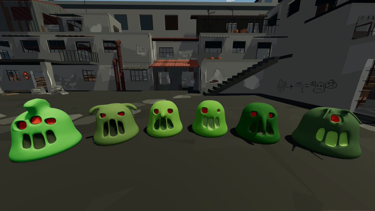 A gang of goo's. Which one best reflects your mood today? <a href="/realheroesstud/">Real Heroes Studio</a>
#indiegame #survival #openworld