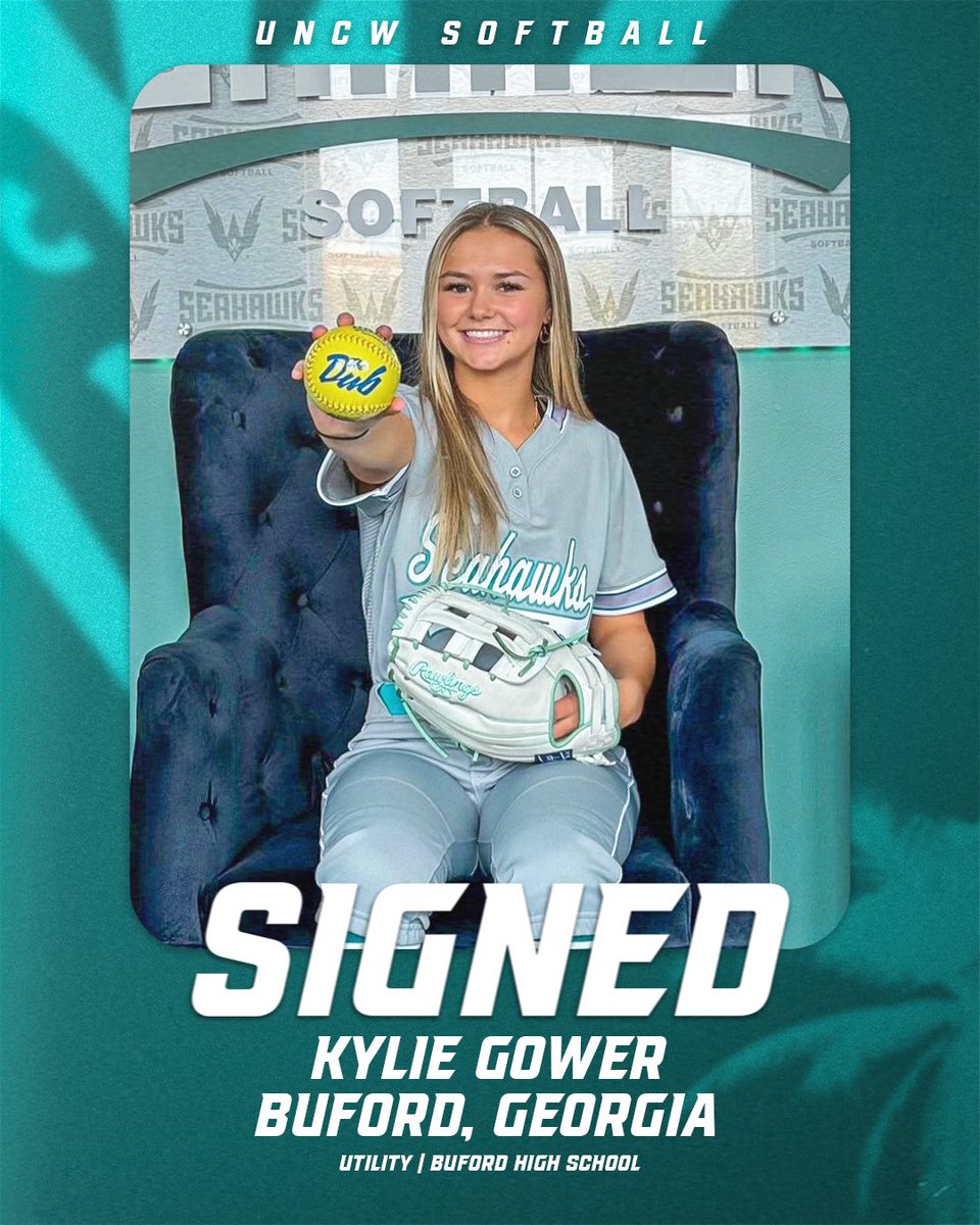 UNCWsoftball's tweet photo. 𝙎𝙄𝙂𝙉𝙀𝘿 ‼️🌊

Welcome to UNCW, Kylie! 

#TidalTown https://t.co/YvDrZNEejD