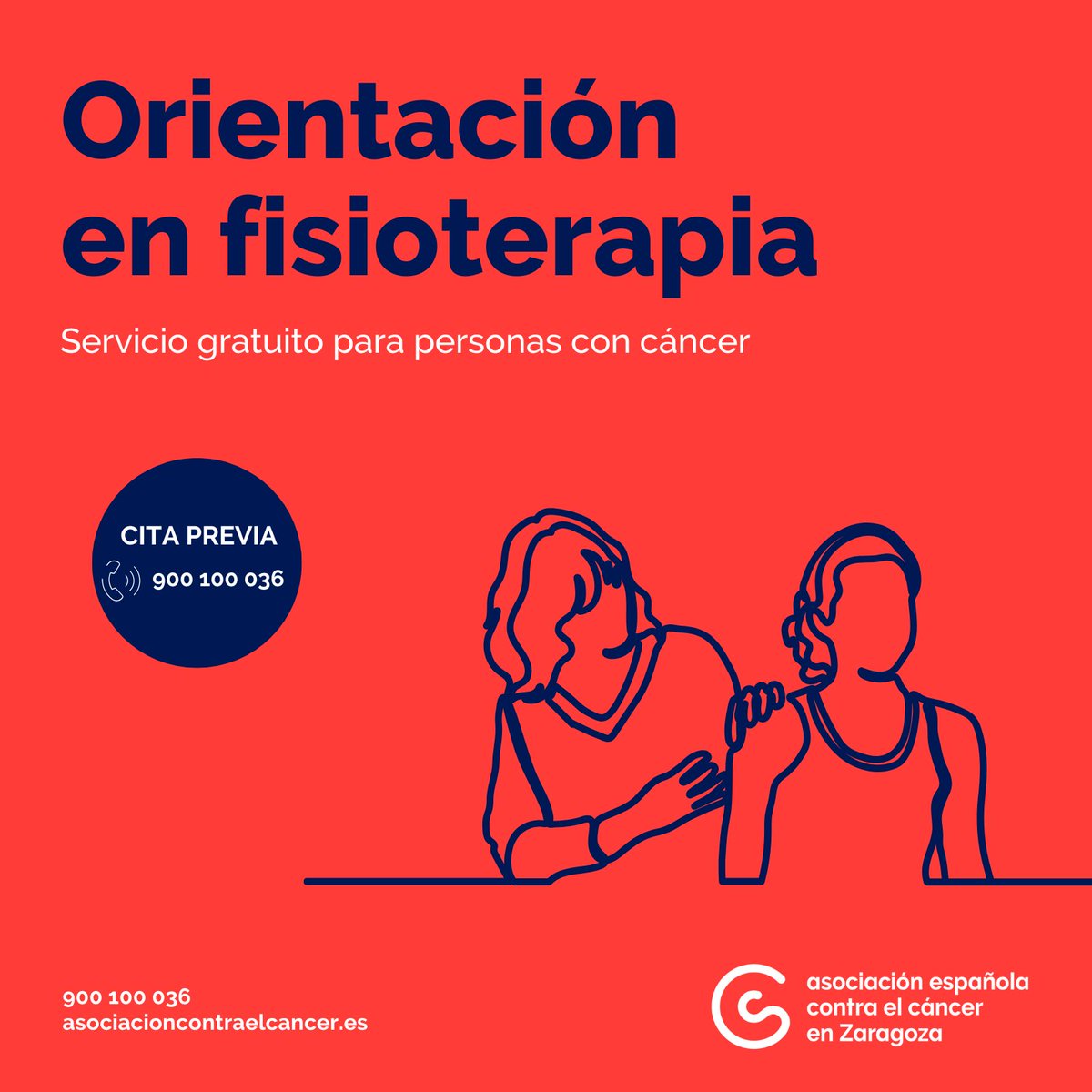 Asociación Española Contra el Cáncer Zaragoza (@contracancerzgz) on Twitter photo Si estás pasando por un proceso oncológico y necesitas orientación en fisioterapia llámanos 📞
En nuestra sede de Zaragoza contamos con este servicio gratuito gracias al apoyo de la <a href="/_usj_/">Universidad San Jorge</a> Universidad San Jorge 👏
☎ 𝟗𝟎𝟎 𝟏𝟎𝟎 𝟎𝟑𝟔
24 horas al día los 7 días de la semana Si estás pasando por un proceso oncológico y necesitas orientación en fisioterapia llámanos 📞
En nuestra sede de Zaragoza contamos con este servicio gratuito gracias al apoyo de la <a href="/_usj_/">Universidad San Jorge</a> Universidad San Jorge 👏
☎ 𝟗𝟎𝟎 𝟏𝟎𝟎 𝟎𝟑𝟔
24 horas al día los 7 días de la semana