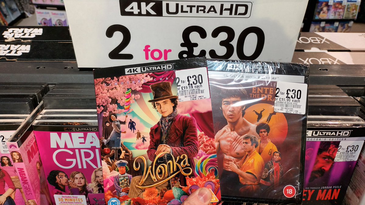 hmvBelfast's tweet image. New additions in the 2 for £30 deal
#Oppenheimer #Wonka #FallGuy #Jaws3 #Jaws4 #enterthedragon #monkeyman #uhd
@the4kCollectivE @4KFilme @UltraHDBluray @HDMOVIESOURCE @avocadoom89
