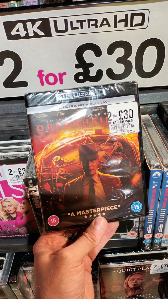 hmvBelfast's tweet image. New additions in the 2 for £30 deal
#Oppenheimer #Wonka #FallGuy #Jaws3 #Jaws4 #enterthedragon #monkeyman #uhd
@the4kCollectivE @4KFilme @UltraHDBluray @HDMOVIESOURCE @avocadoom89
