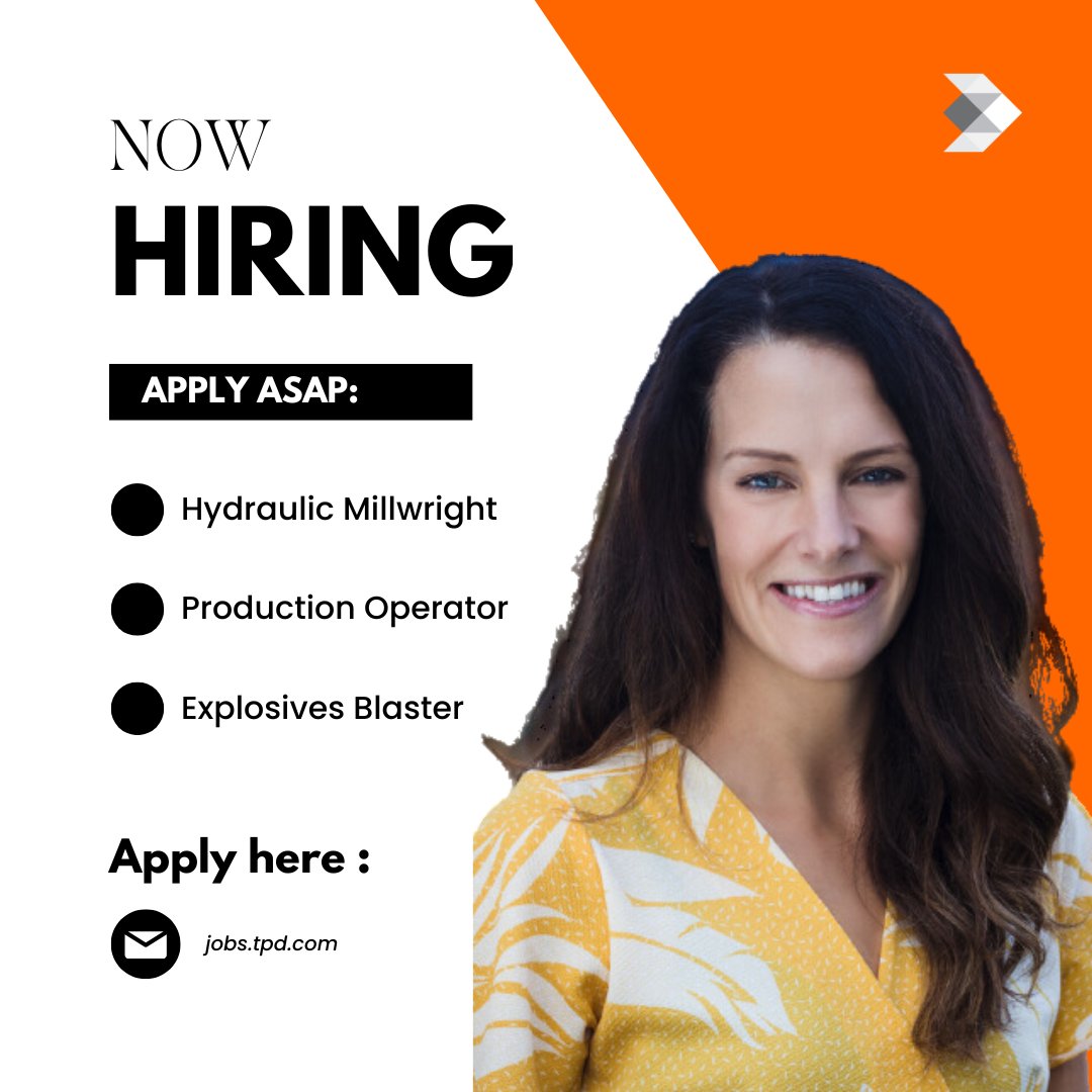 tpdtweets's tweet photo. We are NOW #HIRING for the following positions...and MORE!

Looking for #work in the #Mining space? We serve #clients throughout #Canada AND the #US. Check out our #job boards for opportunities near you: https://t.co/wbcPE8hFxL! https://t.co/5dkWBYS3sH