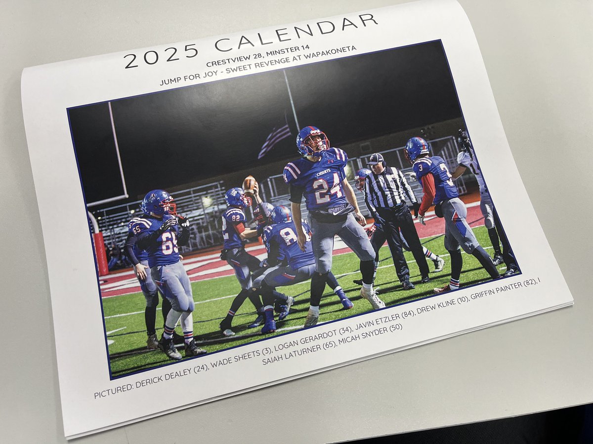 Looking for a Crestview Knights Football themed holiday gift for your favorite player, coach or super-fan? Check out The SHIELD's 2025 Photo Calendar.  Order details embedded below. #Knights