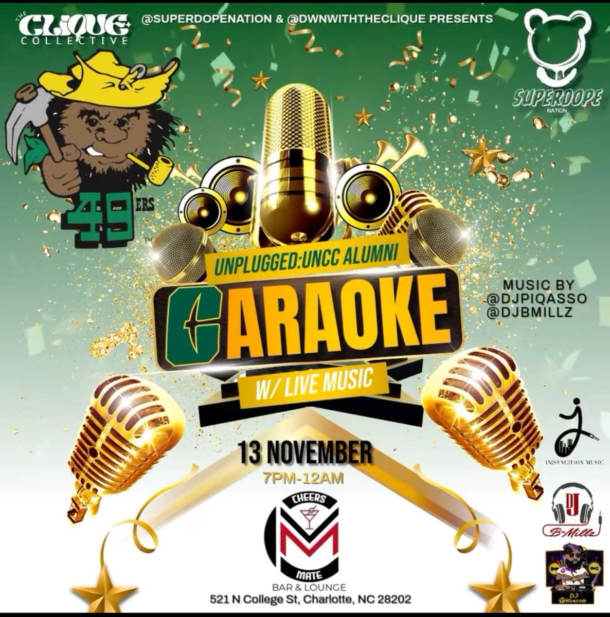 We on it tonight #UNCC HOMECOMING KICK OFF