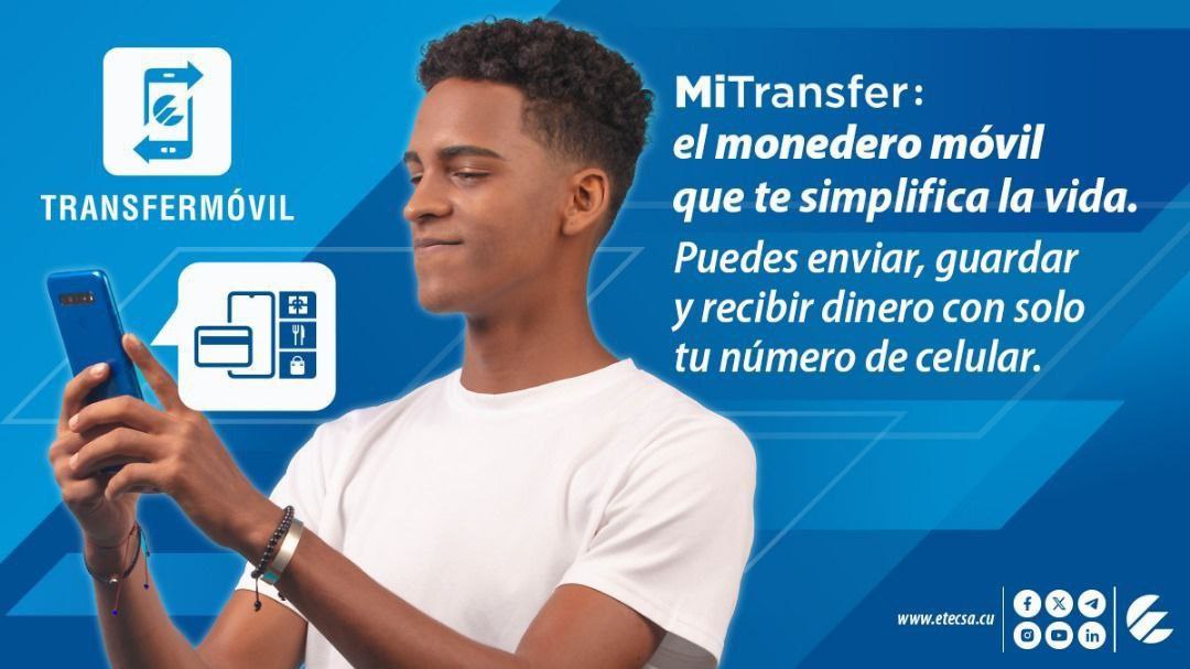 EtecsaServicios's tweet photo. Si no posees tarjeta 💳 bancaria puedes usar el #monederoMiTransfer para pagar servicios de ETECSA como la cuota de nauta Hogar, recarga móvil y la factura telefónica, así como también comprar en comercios que acepten este método de pago. https://t.co/291feRgi1b