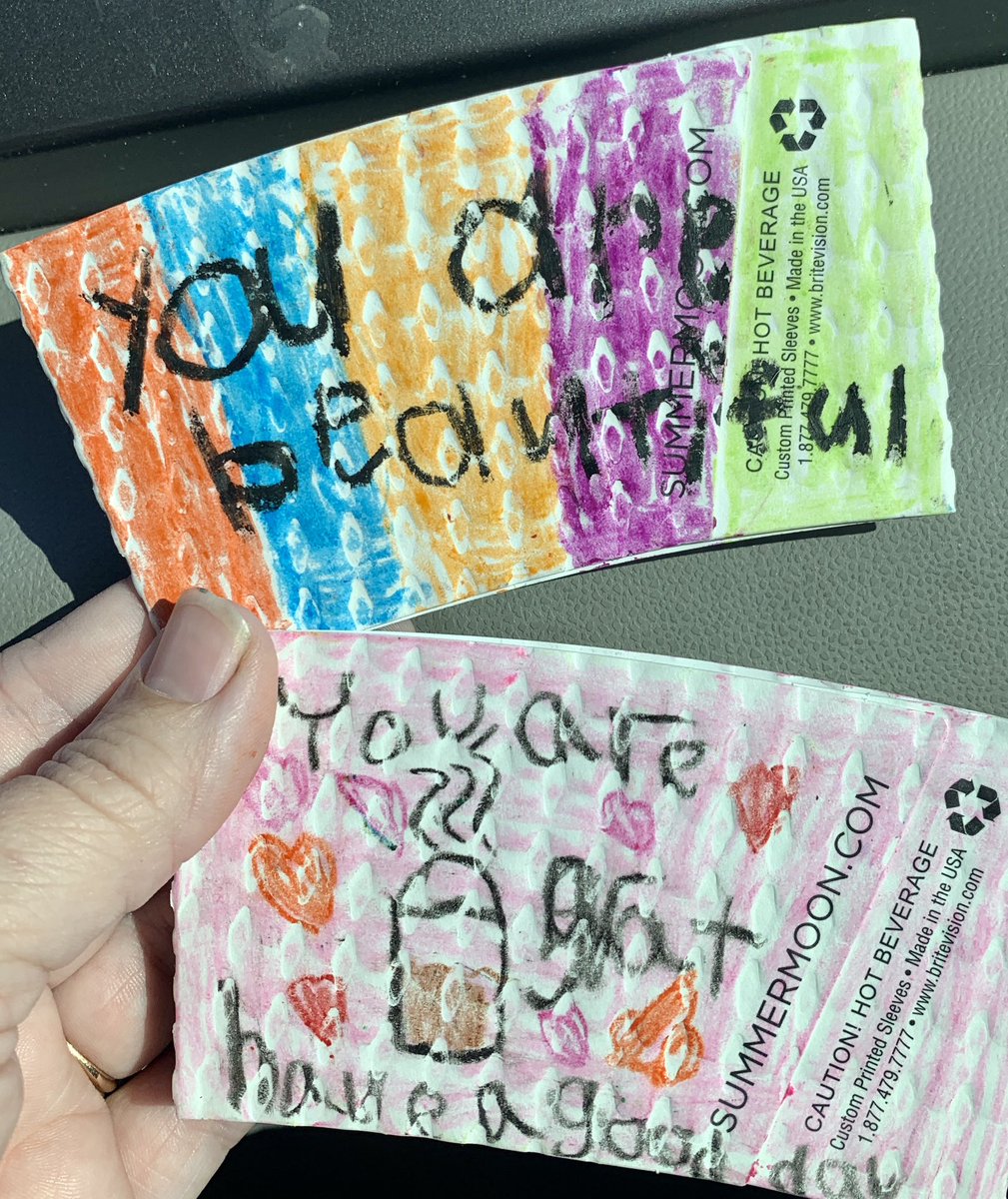 This World Kindness Day (11/13) Cullen Ss are spreading kindness in our local community. We partnered with Summer Moon Kyle to help spread that kindness with positive messages and artwork on coffee sleeves! Help #spreadthekindness #haysfineartsservingkindness <a href="/HaysFineArts/">Hays CISD Fine Arts</a>