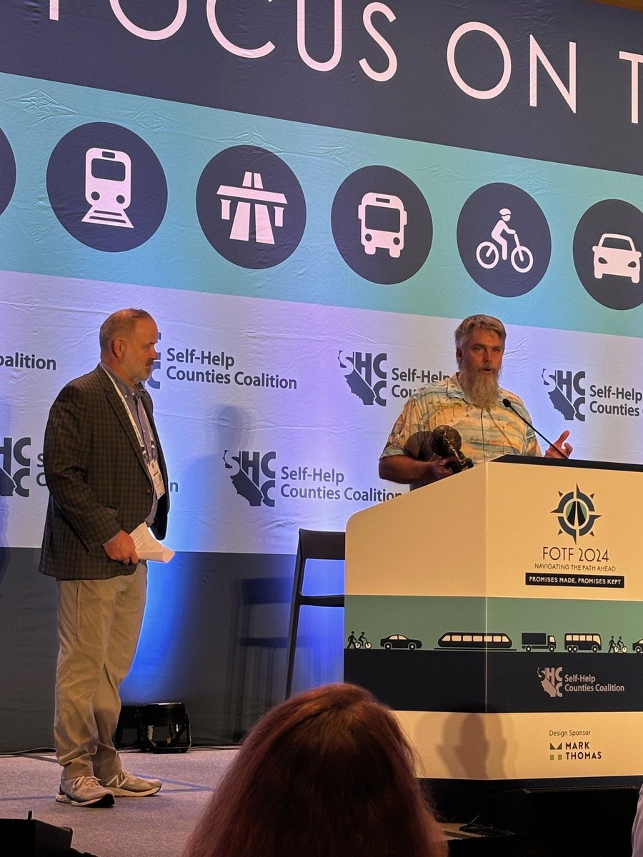Our Executive Director Ray Wolfe was recently honored by the Self Help Counties Coalition at their annual Focus on the Future conference for his sustained outstanding achievements in transportation.  Congrats, Dr. Wolfe!
