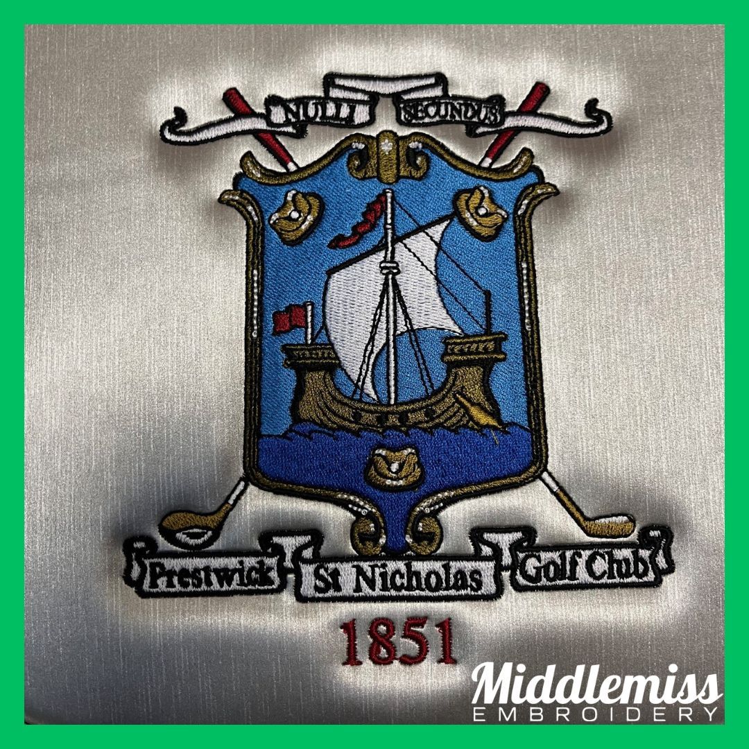 MiddlemissEmb's tweet photo. We embroidered a golf bag panel for Prestwick St Nicholas Golf Club, adding a personal touch by embroidering both the professional's name and club emblem.

#middlemissembroidery #embroidery #golf #prestwickstnicholas https://t.co/aIVUzK4TTC