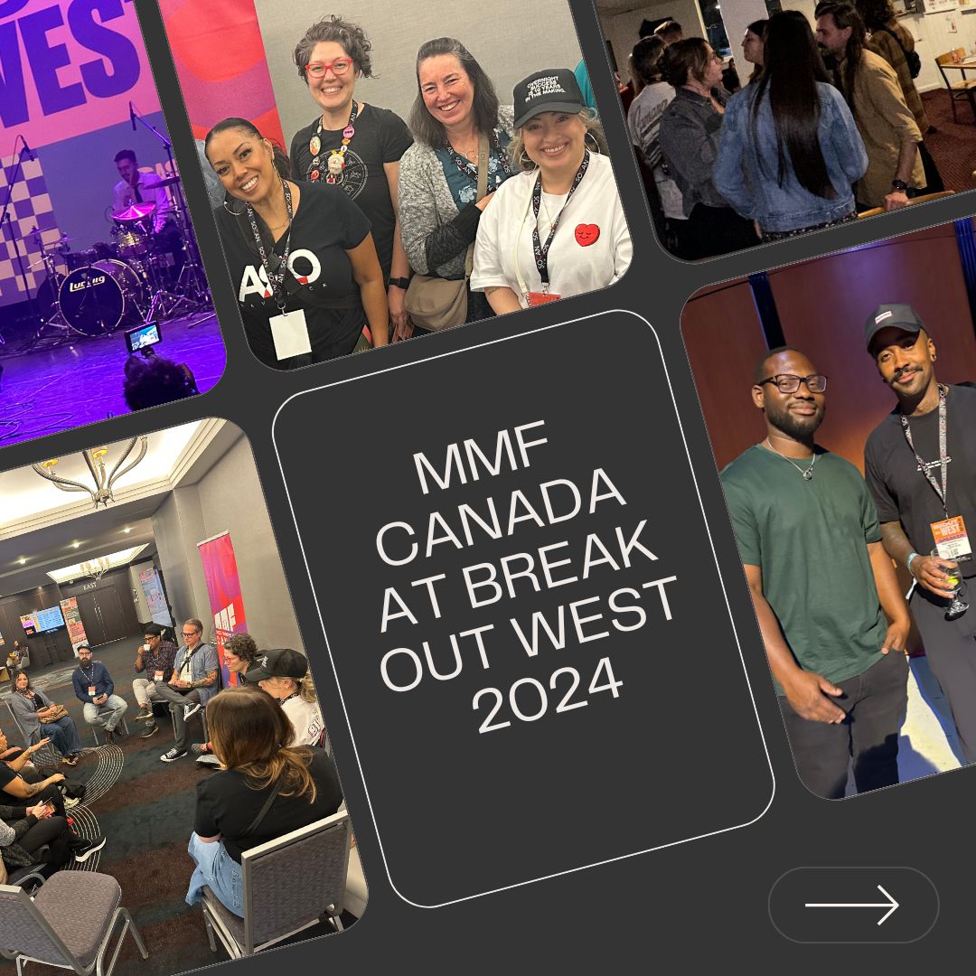 Our Outreach Director, Gabrielle Rubaine, joined other industry delegates and artists at the BreakOut West conference in Saskatoon, Saskatchewan in September, 2024. ⁠
⁠
Learn about our programming at the conference here: mmfcanada.ca/news-all/2024/…

⁠
