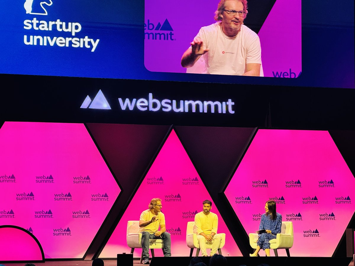 zencoderai's tweet image. Day 2 at #WebSummit in Lisbon was packed! Our founder Andrew Filev shared insights on LLMs, AI’s future, bootstrapping vs. fundraising, and building strong teams. Visit us at Pavilion 1, Stand E120 for demos & more! 🚀 #ZencoderInAction #AiCoding #Zencoder