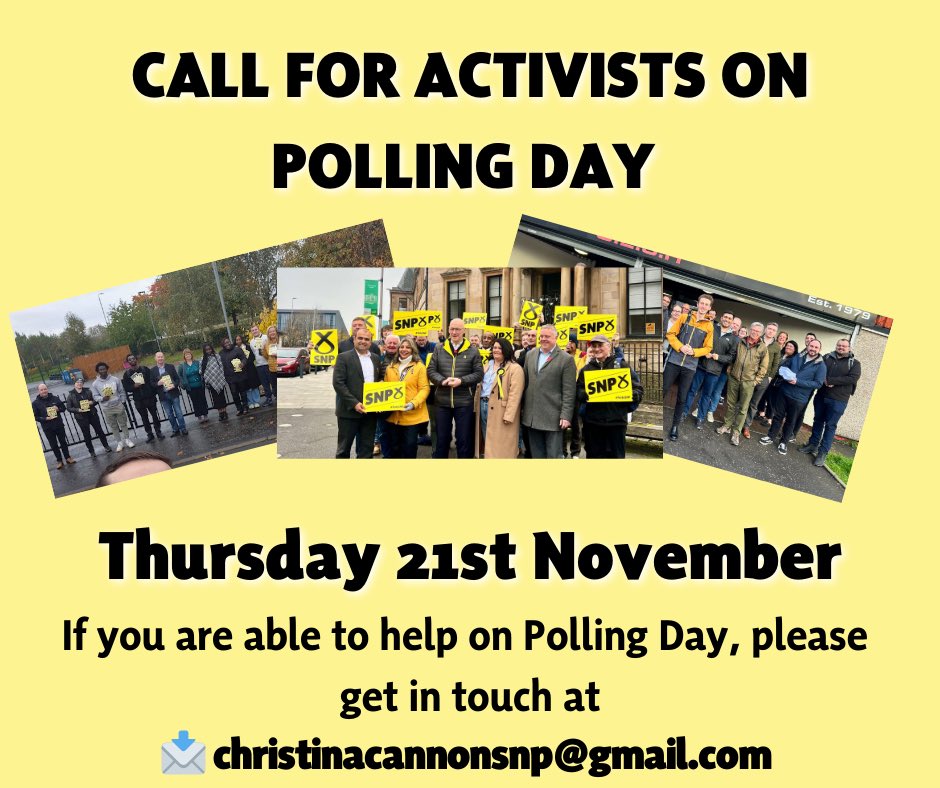 🙋🏼‍♀️ Polling day is just over a week away &amp; we need as many people as possible helping us get our candidates elected!

If you’re able to help out at all on 21st November, please get in touch at the email address below 👇🏼
