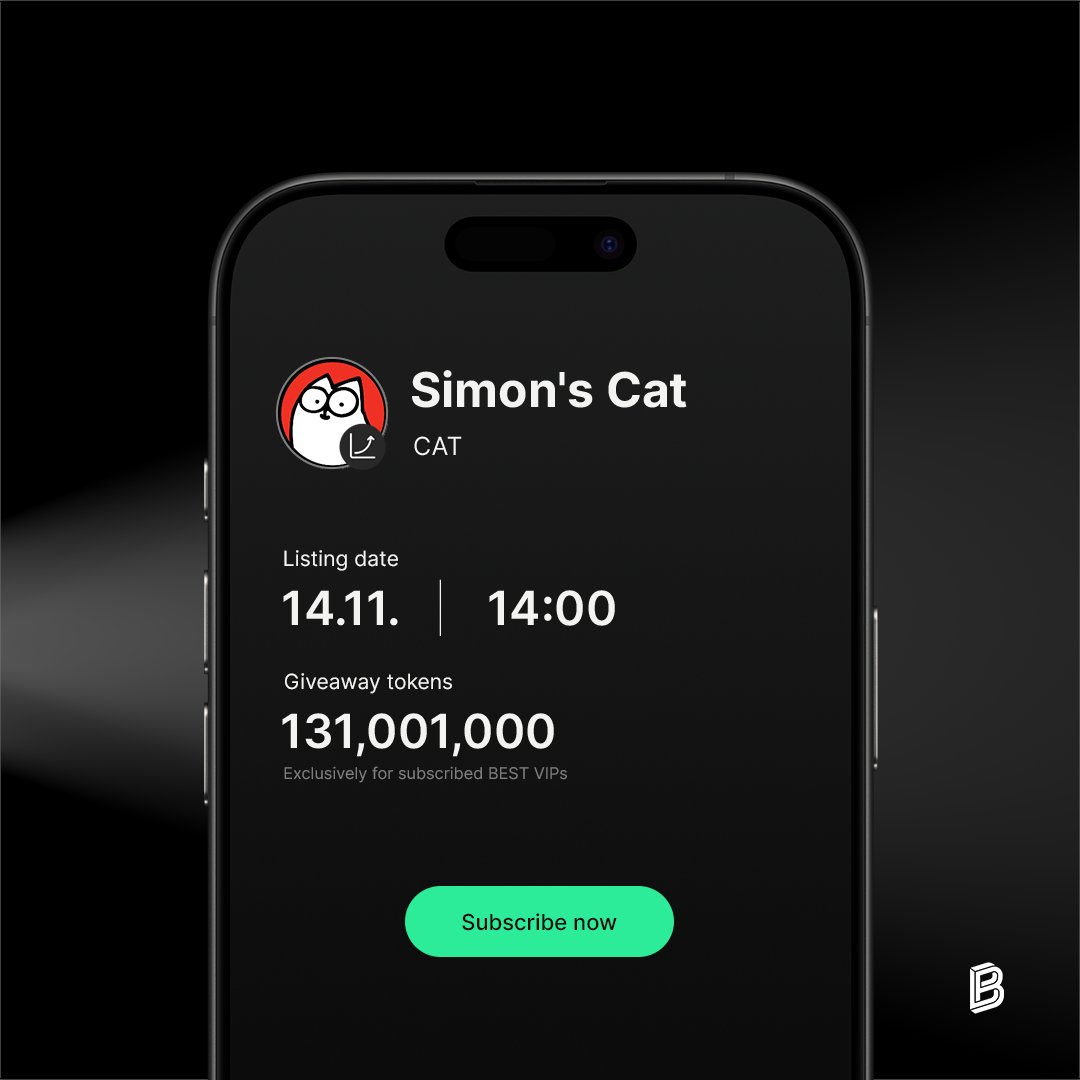 Bitpanda_global's tweet photo. A new Bitpanda Spotlight Countdown is live!
@SimonsCatMeme is the officially endorsed memecoin, backed by full IP rights from the iconic Simon’s Cat brand.

Become a $BEST VIP and subscribe to $CAT to get your share of the giveaway tokens: https://t.co/Oi967ylSHR https://t.co/fSYFPzDkwP