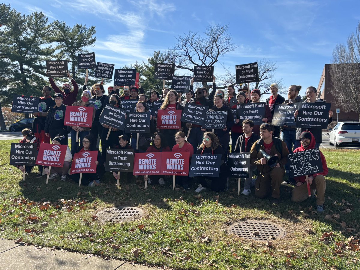 CODE-CWA (@code_cwa) on Twitter photo When we fight, we win!
<a href="/ZeniMaxWorkers/">ZeniMax Workers United - CWA</a> are on the picket lines in Maryland and Texas to make their voices loud and clear to Microsoft about outsourcing and RTO mandates in a first contract. ✊💪 When we fight, we win!
<a href="/ZeniMaxWorkers/">ZeniMax Workers United - CWA</a> are on the picket lines in Maryland and Texas to make their voices loud and clear to Microsoft about outsourcing and RTO mandates in a first contract. ✊💪