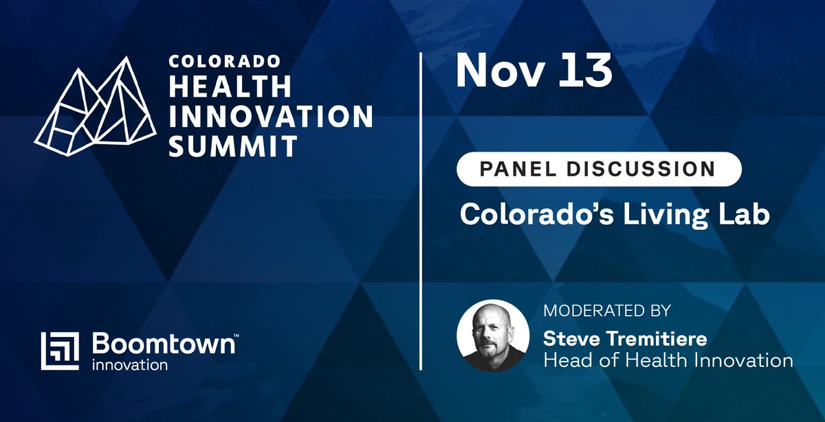 Today at the Colorado Health Innovation Summit, Boomtown's own Head of Innovation, Steve Tremitiere will moderate the “Colorado’s Living Lab” panel at 1PM in Conference Room 2. They’ll explore how Colorado can serve as a living lab for mental health and well-being innovations.