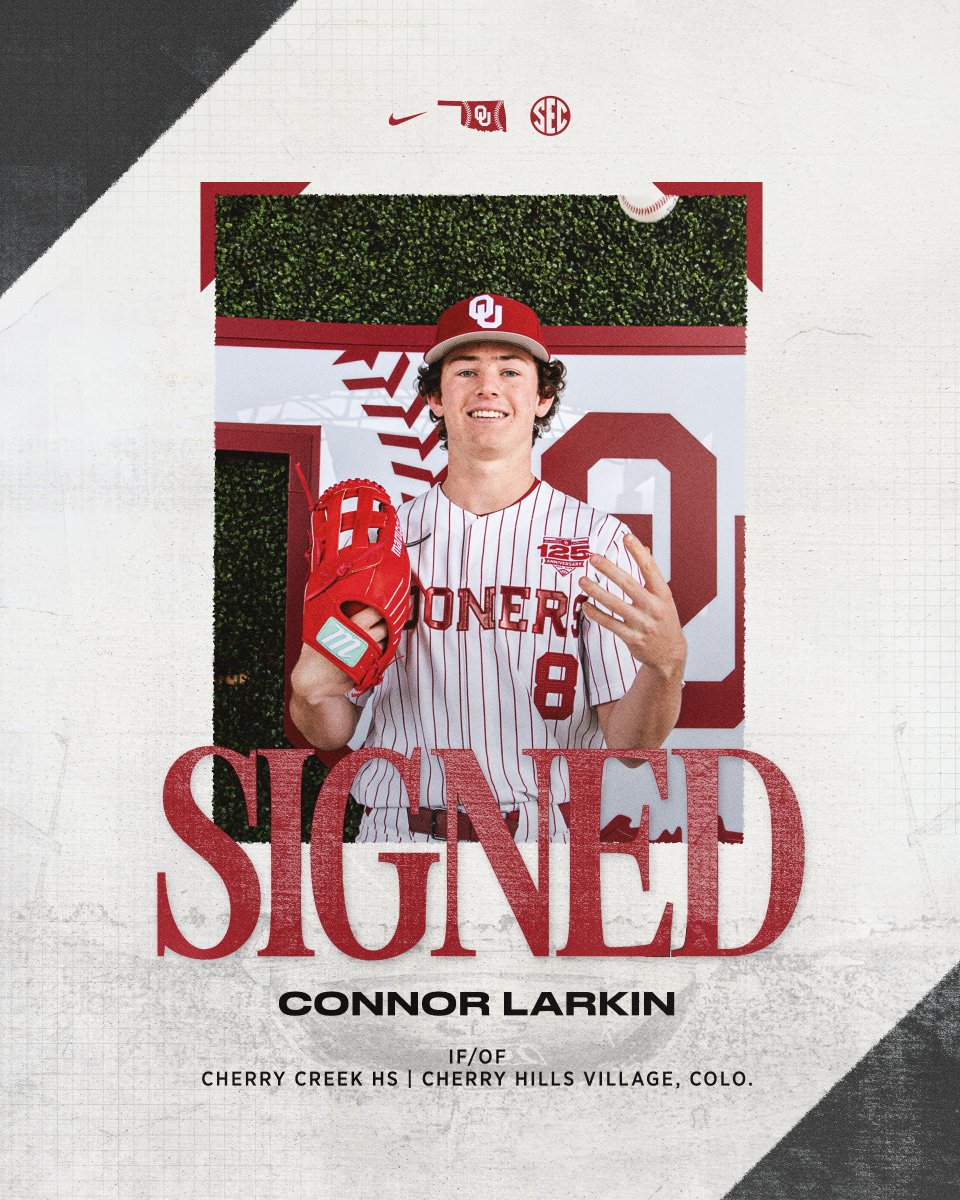 OU_Baseball's tweet image. ✍️ Welcome home, @ConnorLarkin_17! 📍

#COMPETE // #CHAOUS