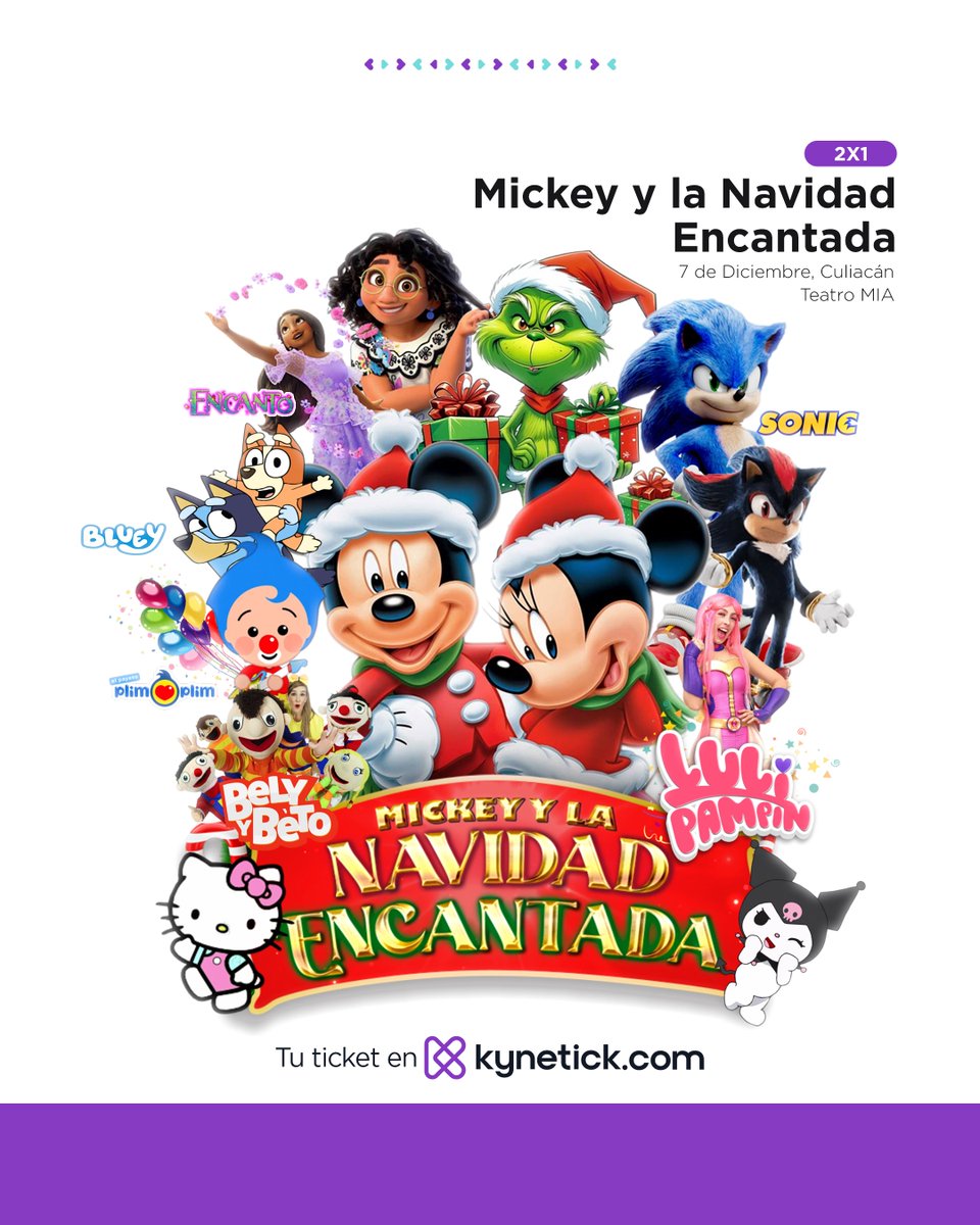 kynetickmx's tweet photo. 😍 𝗔𝗽𝗿𝗼𝘃𝗲𝗰𝗵𝗮 𝗲𝗹 𝟮𝘅𝟭 𝗲𝘀𝘁𝗮 𝘀𝗲𝗺𝗮𝗻𝗮 𝗱𝗲 #BuenFin 🔥 🔖.

Mickey y la magia 🪄 de navidad 🎄 llegan a #Culiacán.

📍 Auditorio MIA
🕛 3 y 5 pm
🎟️ Adquiere tus boletos en línea en https://t.co/Wq7BKULLda o en taquilla del Auditorio MIA 🏬 https://t.co/Xi033FJF3W