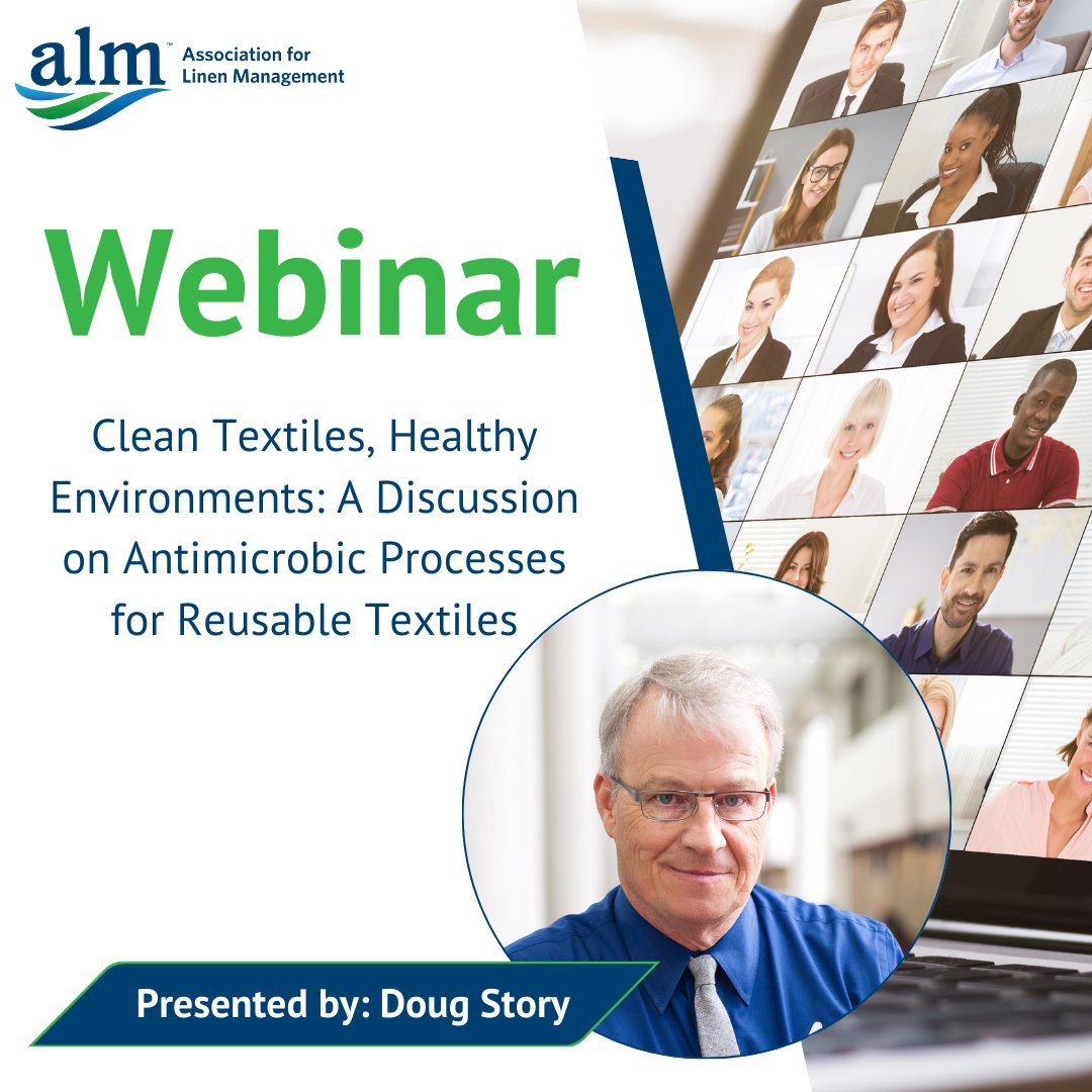 🚨Webinar Alert🚨
💻Join us for "Clean Textiles, Healthy Environments: A Discussion on Antimicrobic Processes for Reusable Textiles"
🗓️ Date: December 12, 2024
⏰ Time: 2PM ET
🎤 Speaker: Douglas Story, MBA

Don't miss it-register now!
🔗almnet.org/events/registe…