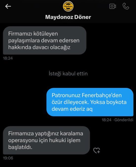Maydonoz döner beni tehdit etmeye devam ediyor. Milleti çeteler, mafyalar tehdit eder, beni maydonoz döner tehdit ediyor HSHWUSHAJSHAHAHA