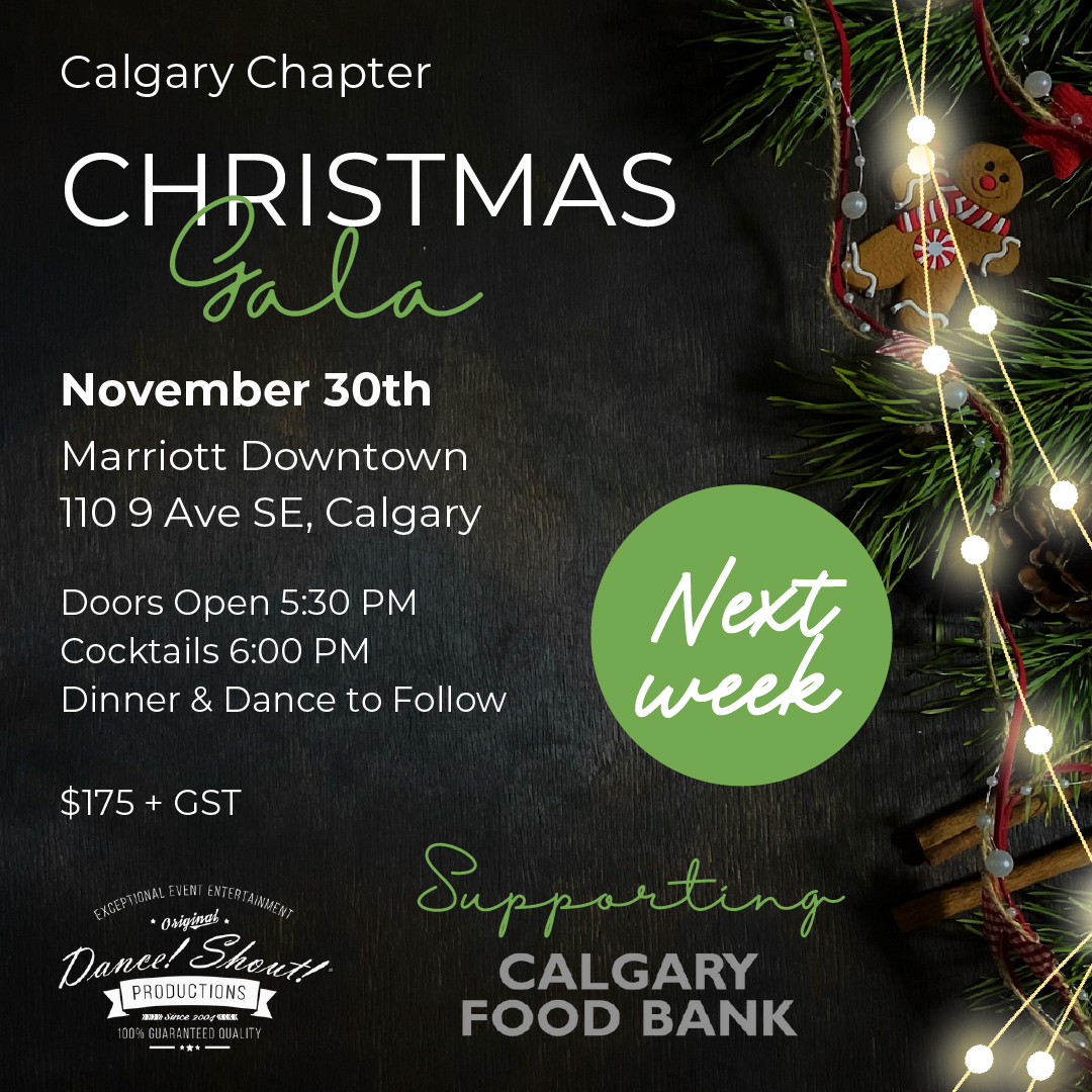 ECA_AB's tweet image. The Calgary Chapter&apos;s Annual Christmas Party is happening Saturday, November 30th, at the Downtown Calgary Marriott. Enjoy cocktails, dinner, and dancing with Dance Shout Productions, all while directly supporting the Calgary Food Bank. Register here: bit.ly/3NqpxR6