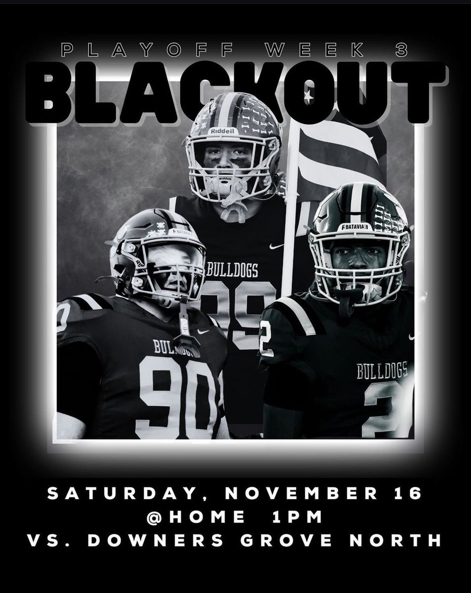 Playoff week 3
Saturday @ Home vs DGN
Theme - Blackout
#OneMoreWeek
#LetsEat