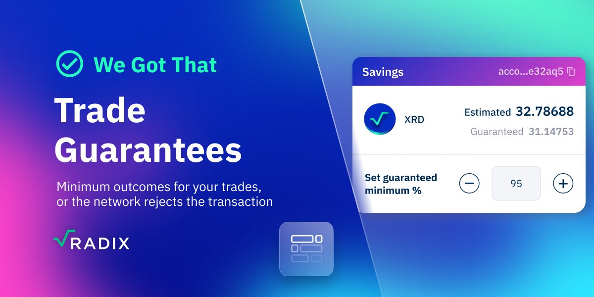 radixdlt's tweet photo. Picture this:
You walk into an airport FX kiosk and ask to swap $100 to €90 euros. The cashier takes your $100 but gives you only €10 back. The transaction is final. No take-backsies.
That is DeFi today. With Trade Guarantees, that is not DeFi on Radix.
#WeGotThat 🧵👇 https://t.co/GrQTrafQ5W