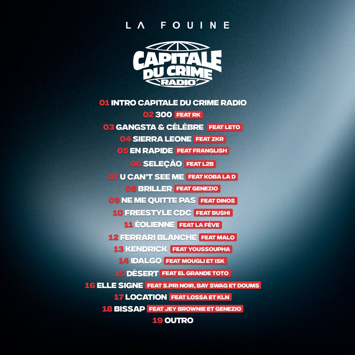 lafouine78's tweet photo. TRACKLIST CAPITALE DU CRIME RADIO
Disponible le 22/11
Merci à tous ceux qui ont participé à ce projet. https://t.co/E7mfVRgOpe