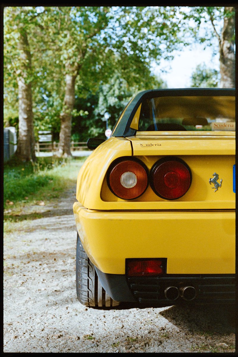 1991 Ferrari Mondial-T | 3.4L V8 engine mounted longitudinally and coupled to a transverse gearbox (hence the letter t.)

📷: Nikon F3T
🎥: Nikkors 28mm - 35mm - 50mm
🎞️: #Portra400 (800iso) #35mm 

#MadeWithKodak #Ferrari #FerrariMondial #Car #ItalianCar #FerrariScuderia
