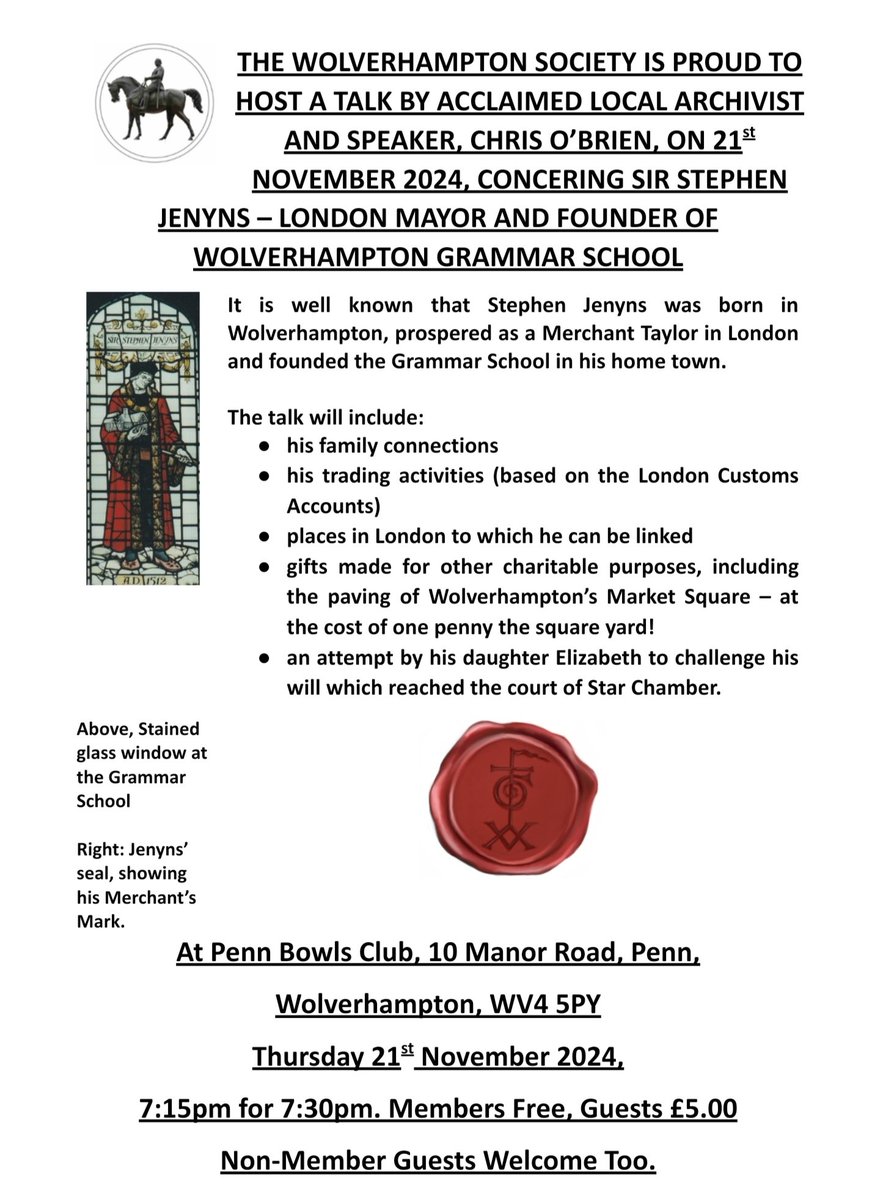 Just over a week to go for our next talk, details below. We look forward to seeing you!