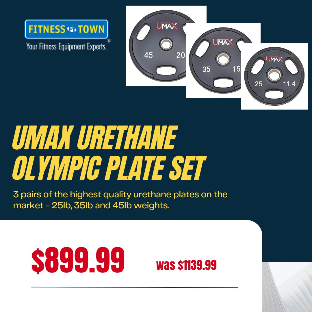FitnessTown's tweet photo. Get them before they're gone! 🔥💪 UMAX Urethane Olympic Plate Set https://t.co/Rd45EaUUZ7
#fitness #weightlifting #olympiclifting #freeweights #exercise #blackfriday2024 #weightplates https://t.co/2vsNeEmeii