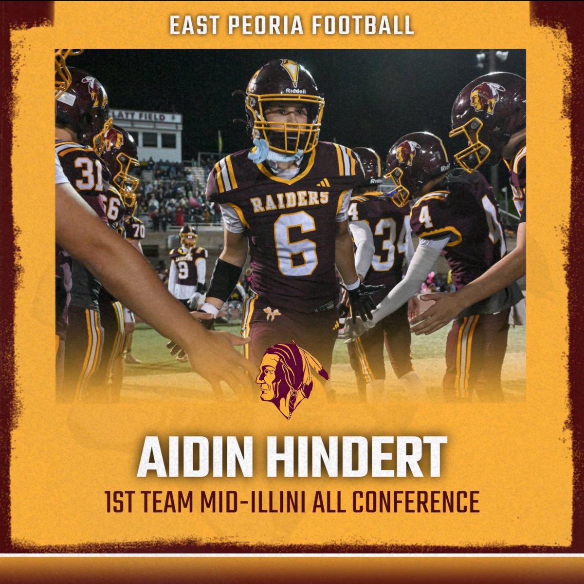 Aidin Hindert (@aidin_hindert6) on Twitter photo I am proud to say I have been honored to make 1st team Mid - Illini all Conference team, I am blessed to have the coaches I have and everyone with me for my journey!!❤️✝️🏈<a href="/CoachDurley/">Sam Durley</a> <a href="/EPCHS_Football/">East Peoria Football</a> <a href="/TSimpKing/">Tristan Simpson-King</a> <a href="/CoachBlair93/">Austin Wayne</a> I am proud to say I have been honored to make 1st team Mid - Illini all Conference team, I am blessed to have the coaches I have and everyone with me for my journey!!❤️✝️🏈<a href="/CoachDurley/">Sam Durley</a> <a href="/EPCHS_Football/">East Peoria Football</a> <a href="/TSimpKing/">Tristan Simpson-King</a> <a href="/CoachBlair93/">Austin Wayne</a>