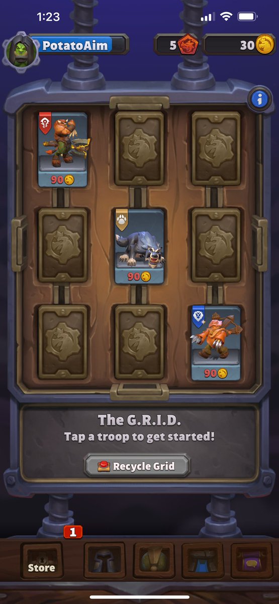 FaemooreGG's tweet photo. @WarcraftRumble I’m soft locked on the tutorial. Do u have any ideas? Hogger never gave me the rewards so I cant buy the Tauren https://t.co/mIjLILppJn
