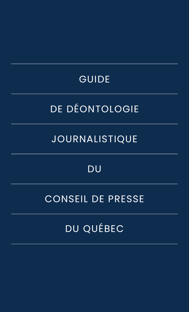 C'est avec un immense plaisir que nous annonçons aujourd'hui la publication de la nouvelle édition du Guide de déontologie journalistique du Conseil de presse du Québec. Tous les détails sont ici : conseildepresse.qc.ca/actualites/le-…