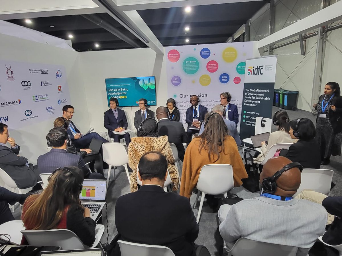 (1/3) #COP29
Today, at <a href="/IDFC_Network/">International Development Finance Club</a>'s high-level side event, we delved into the critical role of public development banks (#PDBs) in financing a sustainable future.