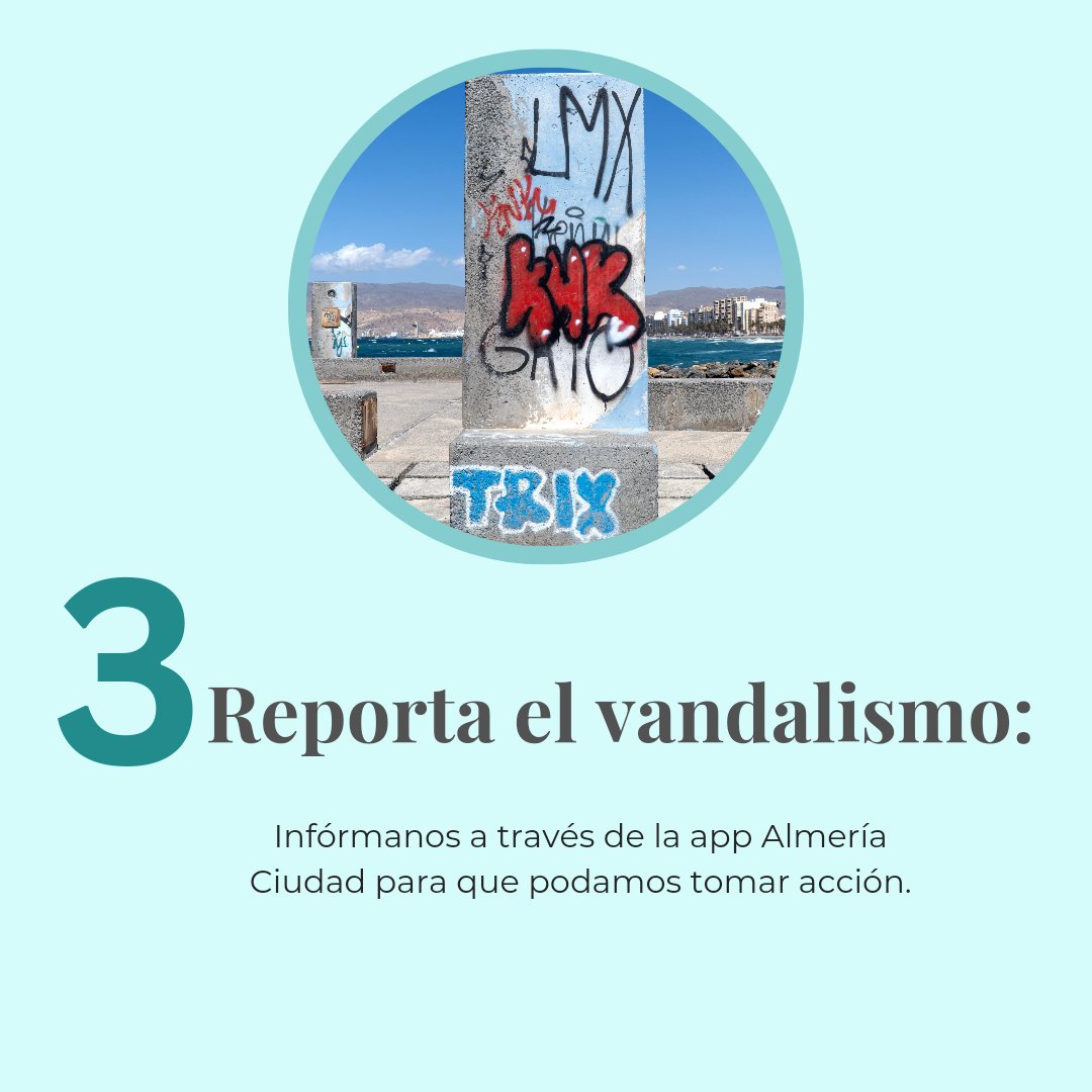 Te compartimos algunos consejos sencillos para mantener limpia nuestra ciudad. ✨ 
¡Desliza y descubre cómo puedes contribuir! 

#AlmeriaLimpia #AlmeriaSostenible

<a href="/AUrdiales1/">Antonio Urdiales</a>
<a href="/aytoalm/">Ayuntamiento de Almería</a>