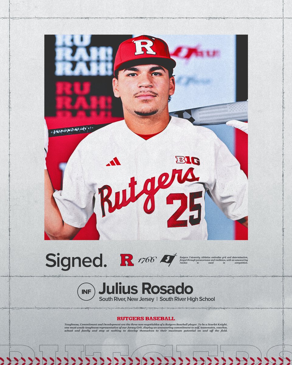 Julius Rosado. Signed. 🔒

- No. 154 recruit in the nation, No. 1 infielder in N.J.
- Three-Time All-State Selection
- Hit .594 as a junior, second in N.J. with 14 home runs

Big-time addition to our program. Let's get to work, <a href="/JRosado_25/">Julius Rosado</a>!

#TCD