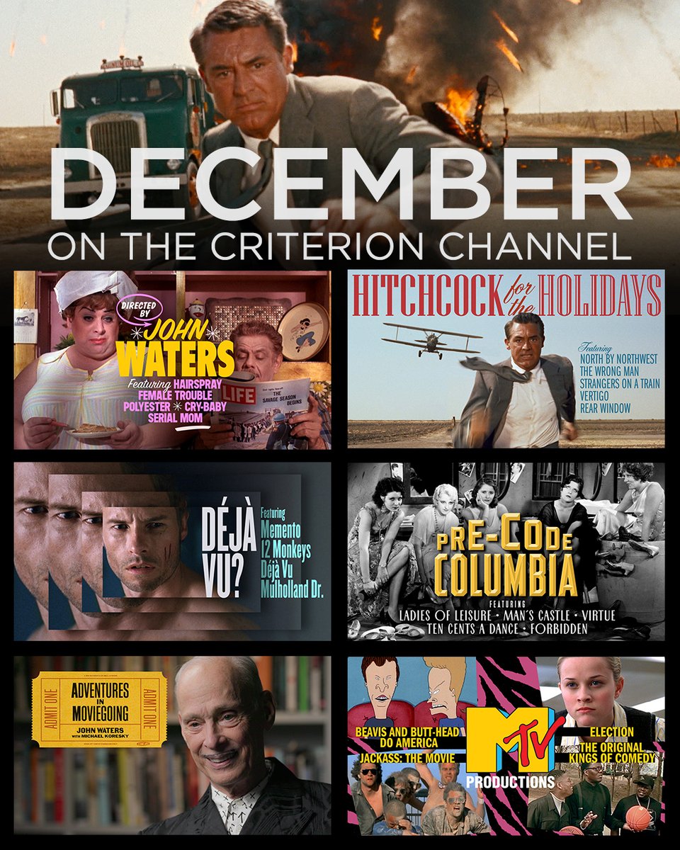 criterionchannl's tweet photo. ✨Announcing our DECEMBER 2024 Criterion Channel lineup!✨ https://t.co/sY55NQ3PUo

Spend the holiday season with the Pope of Trash, the Master of Suspense, MTV Productions’s turn-of-the-century thrills, Columbia Pictures’s pre-Code button-pushers, and so much more! https://t.co/WPrJOU48Kj