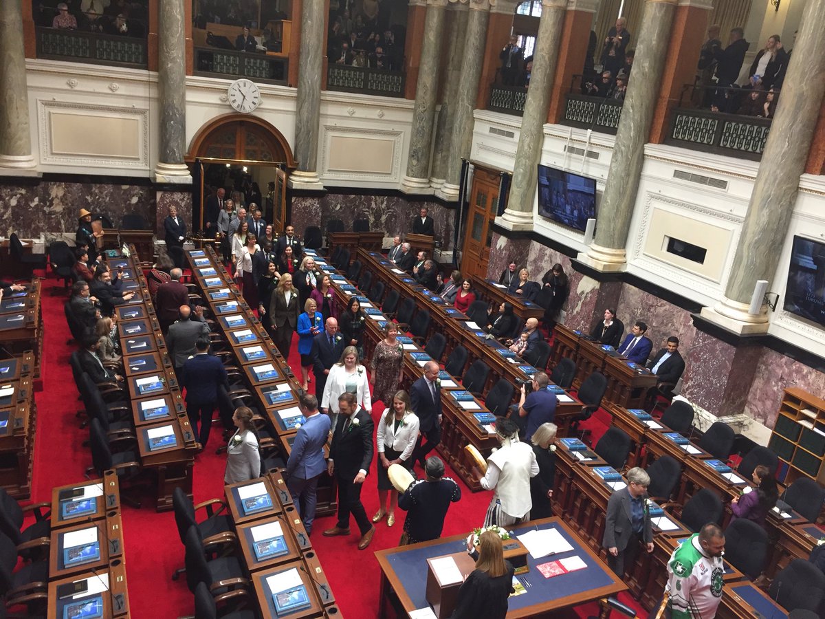 And the swearing in of NDP  MLAs gets underway #bcpoli