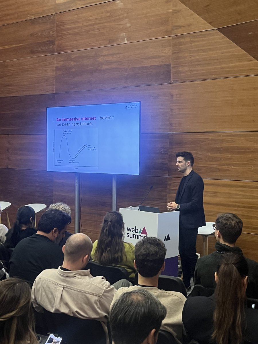 Our CEO MENA and Global President, <a href="/SamHuber/">Sam Huber</a> delivered a Masterclass on AI and the immersive web at <a href="/WebSummit/">Web Summit</a> today. 🎤 

He covered @Infinite_iR’s 3 key beliefs for the future of the internet; immersion, AI integration, and data ownership as well as dissecting how brands can
