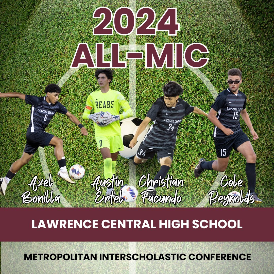 Congratulations to these players for earning ALL-MIC recognition!

Axel Bonilla
Austin Ertel
Christian Facundo
Cole Reynolds

Well done, gentlemen!

🐻⚽️🎉