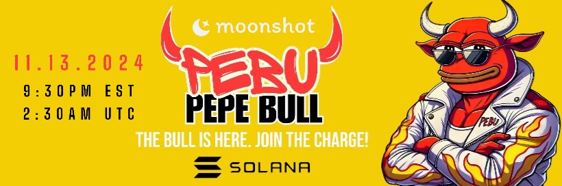 Prepare your Solana #Pebu launches today!

This is going to be massive 🚀

#Solanamecoin #memecoin #pebucoin