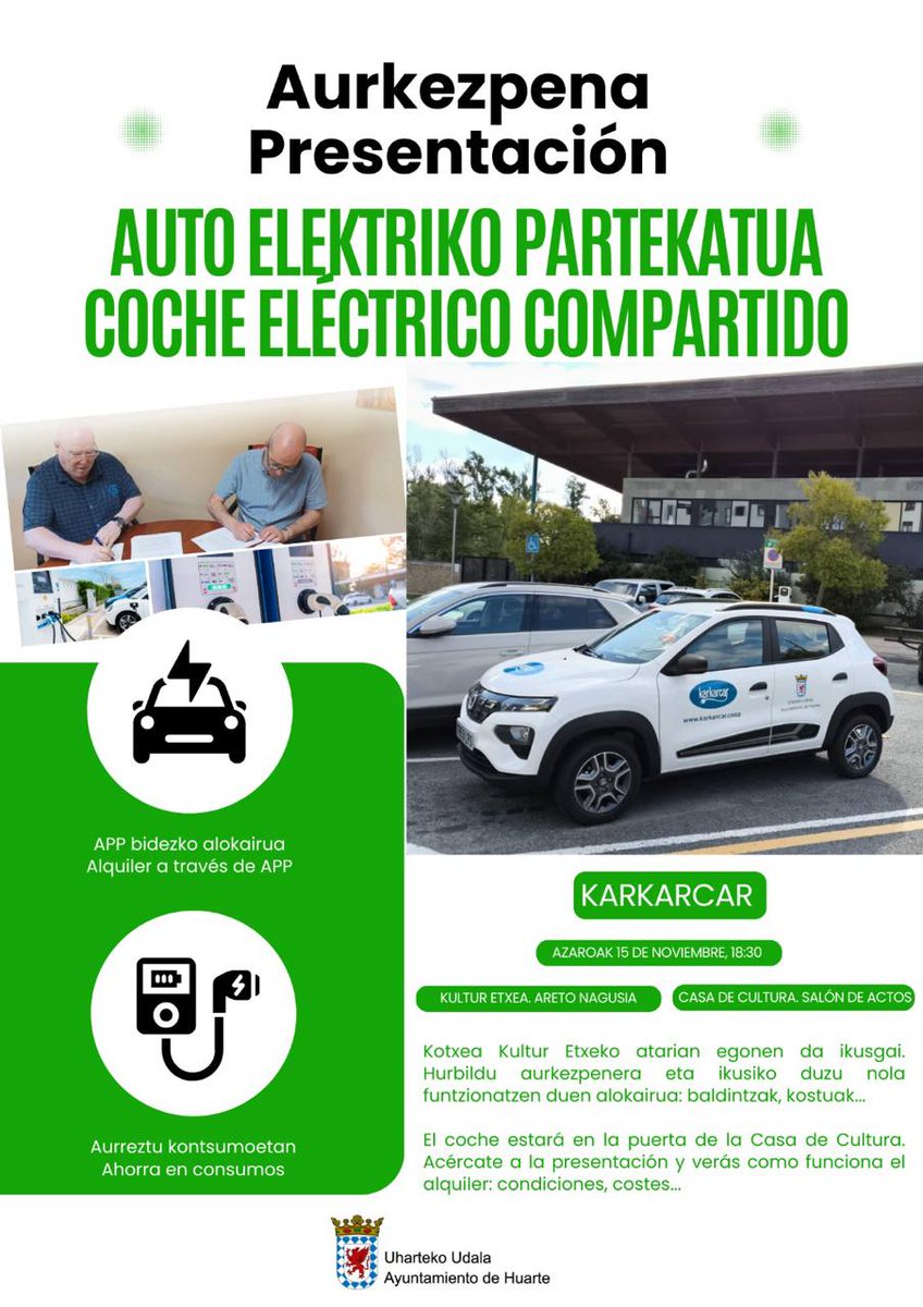 Zergatik erosi, partekatu dezakezunean 😎
#AutoPartekatua 
#BakarrikEz #LagunekinBai
#EnergiaKomunitateak
#Burujabetza(k)
Eta zu, zeri begira zaude?

Porqué comprar, pudiendo compartir 😎
#CocheCompartido 
#ComunidadesEnergeticas
¿Y tú, a qué esperas?

<a href="/Uharteko_Udala/">Ayuntamiento Huarte</a>
<a href="/REScoopEU/">REScoop.eu 🦋 Follow us on Bluesky @rescoop.eu</a>