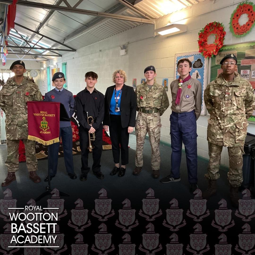 RWBA stood silent and remembered the fallen at 11am on Monday morning. 

All 1700 students stood in the Street to hear the Last Post played by Edward🎺Mrs Ellis then read a poem before leading a silence. Some students also wore their cadet or other public service uniforms <a href="/RWBA6/">RWBA Sixth Form</a>