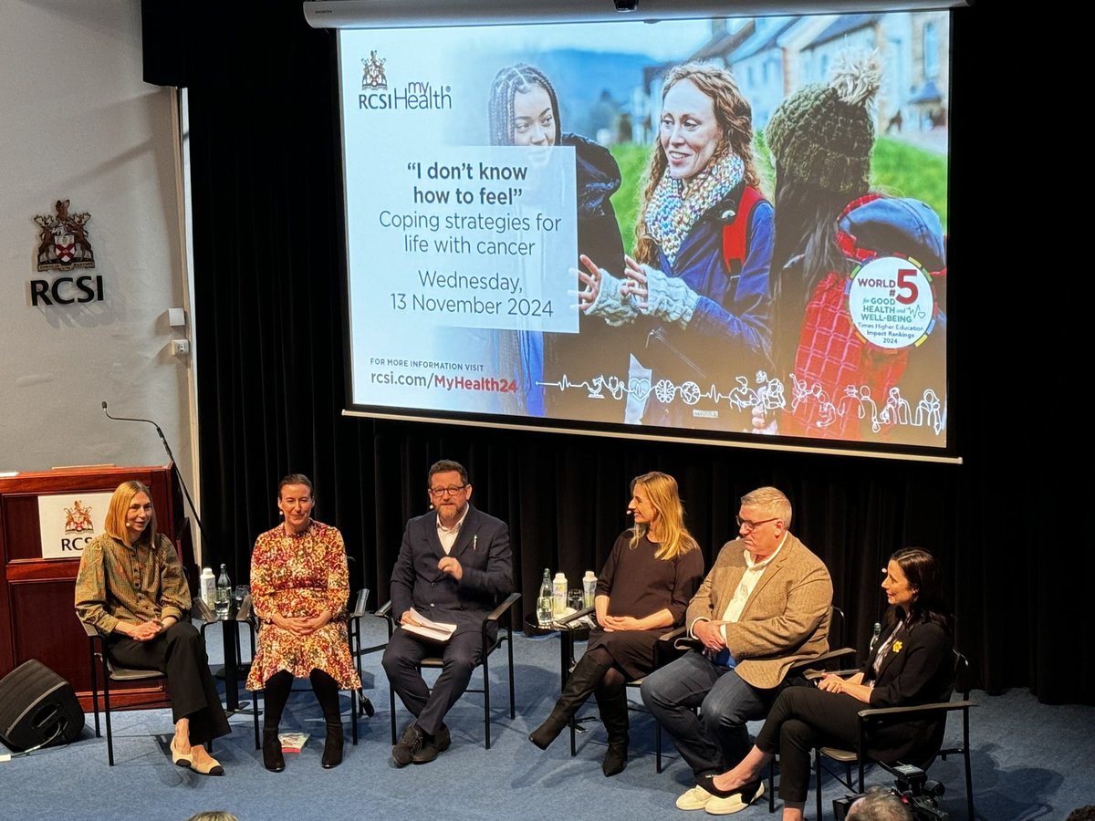 Extraordinary turnout for this evening’s <a href="/RCSI_Irl/">RCSI</a> #MyHealth24 event on coping strategies for life with cancer. 

Powerful panel of healthcare experts &amp; patient advocates sharing their guidance &amp; experience on coping with the emotions that come w/ a cancer diagnosis.