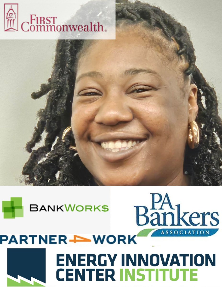 The Energy Innovation Center Institute (EICI), in collaboration with the BankWork$ program, proudly celebrates Tierra Watts' remarkable four-month milestone at First Commonwealth Bank! Here's to your continued growth and success, Tierra!