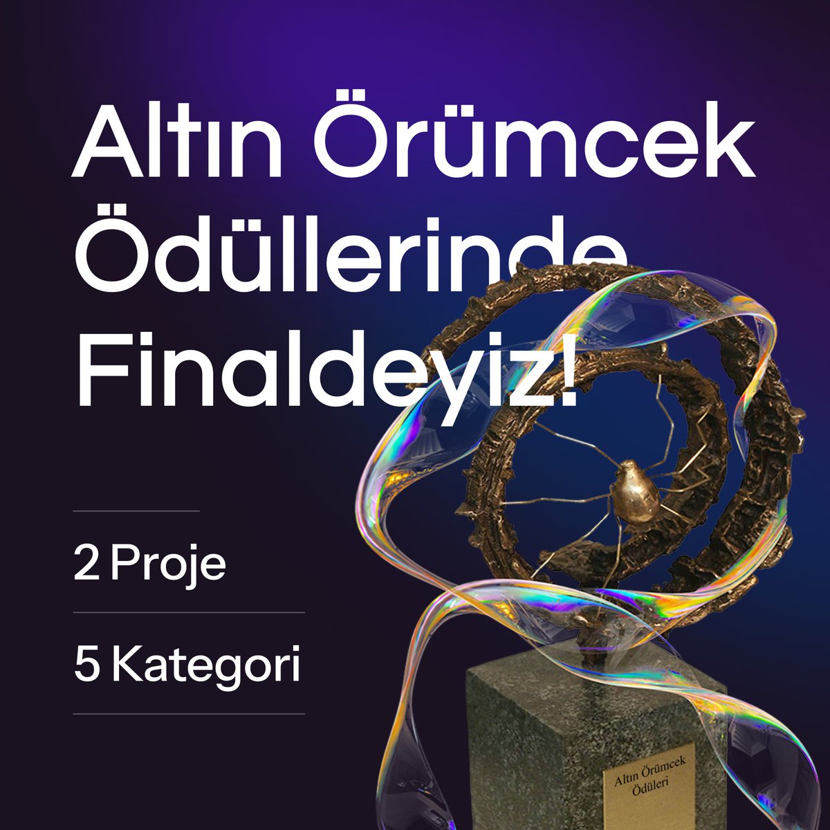22. Altın Örümcek Ödülleri’nde Finaldeyiz! <a href="/aorumcek/">AltınÖrümcek</a> 
Bu yıl <a href="/Teknekiralacom/">teknekirala.com</a> ve <a href="/qnbsigorta/">QNB Sigorta</a> projelerimiz ile 5 farklı kategoride finaldeyiz! Her bir projemizde emeği geçen ekibimize ve bizi destekleyen tüm iş ortaklarımıza teşekkür ederiz. 🕷️✨