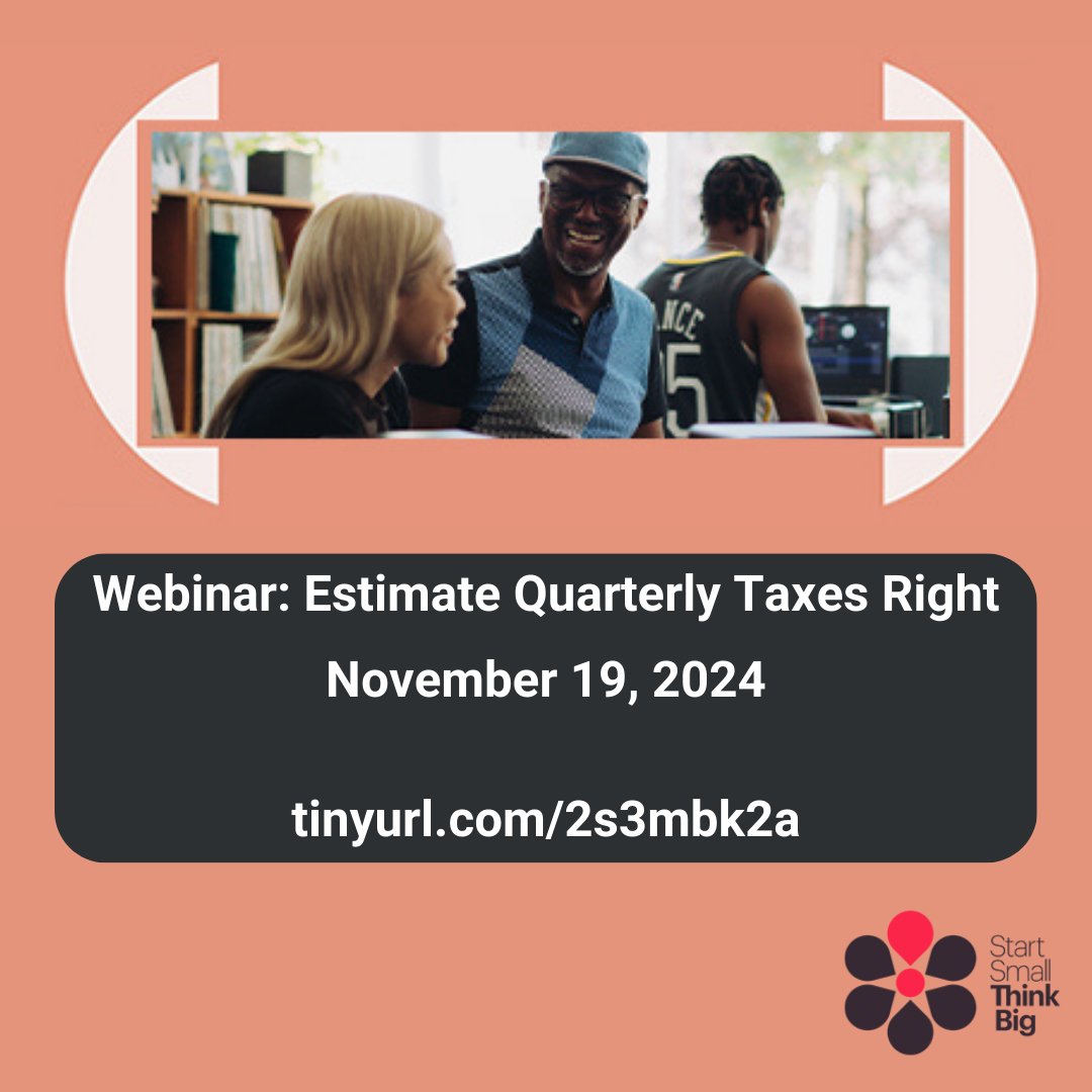 San Francisco Office of Small Business (@sfosb) on Twitter photo It will soon be tax time. <a href="/SmlBizMajority/">Small Business Majority</a>'s workshop is for small business owners to better understand their tax obligations and estimates. Led by IRS experts, this session will be about calculating and managing quarterly tax obligations.
us02web.zoom.us/webinar/regist… It will soon be tax time. <a href="/SmlBizMajority/">Small Business Majority</a>'s workshop is for small business owners to better understand their tax obligations and estimates. Led by IRS experts, this session will be about calculating and managing quarterly tax obligations.
us02web.zoom.us/webinar/regist…