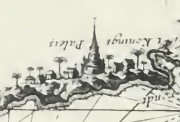 AlMuaadIsfahani's tweet photo. #Hinzwani. 1726. Au temps du Sultan Sâlim al Shaykh Abû Bakr b. Sâlim dit "Trundra pevoni". En zoomant on distingue des tombes et des maisons. Dans la cité de #Domoni on voit que le palais du Roi a une tour. Était-ce réellement le palais ou une mosquée collée à la maison du King? https://t.co/zegwLT6Xhw
