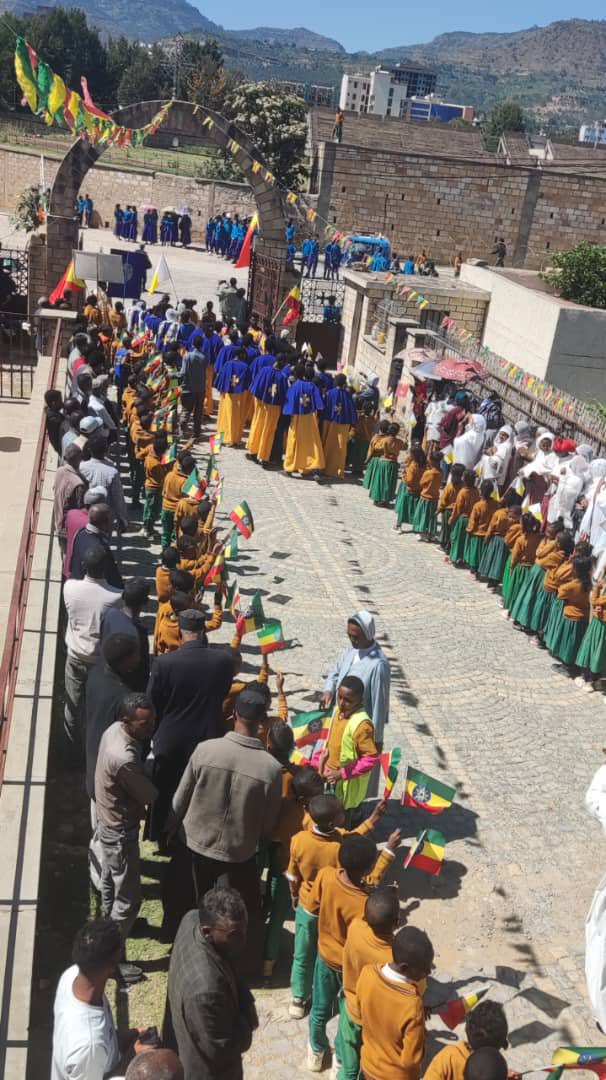 BishopDNulty's tweet photo. A powerful welcome to Adigrat on the third day of the trip with @trocaire to see projects they support  and partner, super to stay with a community who continue to show tremendous resilience, later we visited an IDP Camp for Internally Displaced People - everywhere we go these days we see the gospel lived and modelled @KANDLEi @CatholicNewsIRL