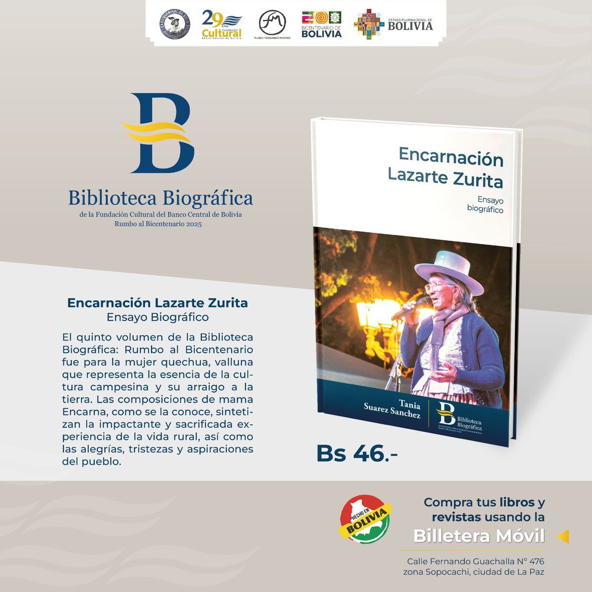 #FCBCB| 𝑩𝒊𝒃𝒍𝒊𝒐𝒕𝒆𝒄𝒂 𝑩𝒊𝒐𝒈𝒓𝒂́𝒇𝒊𝒄𝒂 𝒅𝒆 𝒍𝒂 𝑭𝑪-𝑩𝑪𝑩 𝑹𝒖𝒎𝒃𝒐 𝒂𝒍 𝑩𝒊𝒄𝒆𝒏𝒕𝒆𝒏𝒂𝒓𝒊𝒐 2025 - 𝑬𝒏𝒄𝒂𝒓𝒏𝒂𝒄𝒊𝒐́𝒏 𝑳𝒂𝒛𝒂𝒓𝒕𝒆 𝒁𝒖𝒓𝒊𝒕𝒂

#LaCulturaNosUne
#UnidosRumboAlBicentenario
#SomosUnPaisEstable